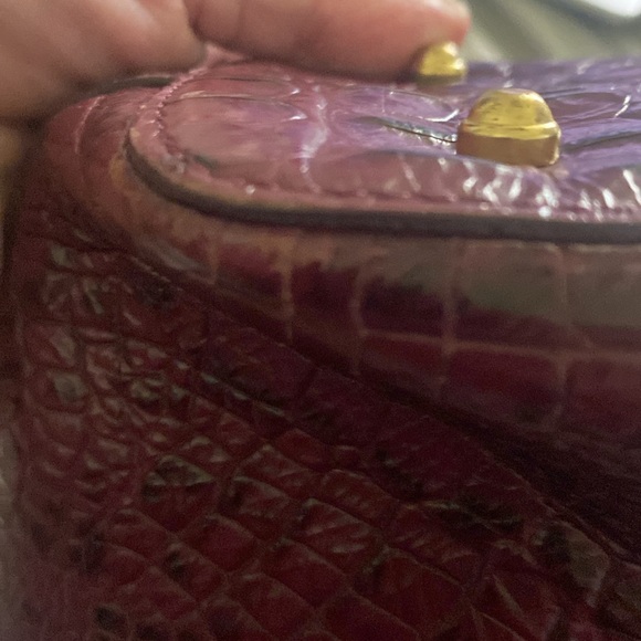 Brahmin Deep Purple Crocodile Embossed Satchel - Picture 13 of 14